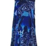 Rickie Freeman Teri Jon Formal One Shoulder Silk Beaded Maxi Dress Size 6 Blue Photo 0