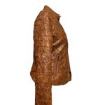 V Cristina Textured Faux Leather Jacket in Rich Brown Size M Photo 2