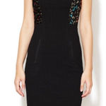 Tracy Reese  Black Gray Multicolor Cheetah Print Textured Mini‎ Dress Size 2 Photo 0