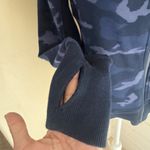 Athleta Triumph Full Zip Hoodie, Navy Camo, XS Scuba Thumb Hole Heavyweight Photo 4