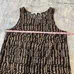 Collective Concepts Brown Black Abstract Pleated Sleeveless Blouse Small Photo 10