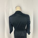 Ann Taylor Elegant collar Navy Polka Dot faux Wrap Dress Shirt 2P NWT Photo 7