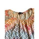 Zac & Rachel Boho Geometric Print Top Size 2X Colorful Indian Gauze Crochet Orange Photo 1