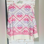 NWT Sincerely Jules Vibrant Pink and Lavender Sweater Size M Photo 1