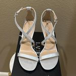 NWT Lauren Ralph Lauren Gabriele Metallic Leather Sandal Silver Size 8.5 Photo 1