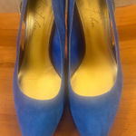 Marc Fisher  Blue Suede Heels with Gold side zipper! Photo 0