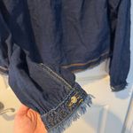 Anthropologie NWT  Pilcro Cropped Denim Peasant Blouse | S Photo 7