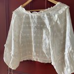 For Love & Lemons  Iris Dainty Lace White Ribbon Blouse Small Boho Cottage Soft Photo 5