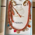 Piper K NIB NWT 17" Bag Charm Dalmation Jasper Natural Shell and Glass Orange Photo 0