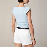 J.Crew  Vintage Rib Ruffle Boatneck Tank Top Striped Blue Nautical Preppy 2X NWT Photo 1