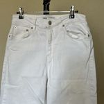 ZARA Straight Wide Leg Jeans in Ivory White size 8 Photo 3