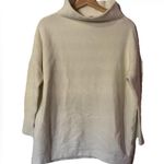 Free People  Ottoman Slouchy Tunic Sweater Size XS Mock Neck Ribbed Stretch White Photo 2