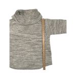 PureJill Heathered Cream Wool Blend Kangaroo Funnel Neck Sweater Women's Size M Gray Size M Photo 8