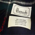 Vintage HARRODS Knights Bridge Blue Plaid 100% Lambswool Scarf Made in Scotland Photo 6