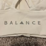 Balance Athletica  Strappy zipper cream white bra xs Photo 2