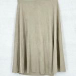 ZARA Basic Women's Tan Faux Suede Midi Business Button Size Small Casual Skirt Photo 4