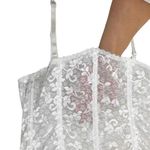 JC Penny Vintage 60 70s JCPenney White Lace Bustier with Garter Straps 38C Union Made USA Photo 5