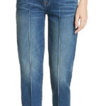 frame denim Frame Le Nouveau Straight Jeans Pinktuck Ankle Crop High Rise Boylston- Size 24 Photo 0