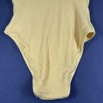 Lucky Brand  Swimsuit Womens Medium Yellow Textured One Piece Tank Lined Stretch Photo 12