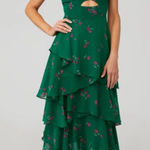 Revolve Flynn‎ Skye Leona Midi Green Floral Dress XS Photo 0