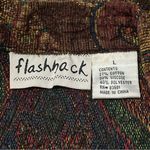 Flashback Vintage Women’s M Damask Carpet Tapestry Tassel Wooden Button Jacket Brown Size M Photo 7