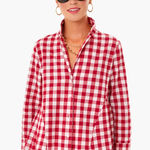 Tuckernuck  Pomander Place Apple Red Gingham Scarlett Button Down blouse top long Photo 0