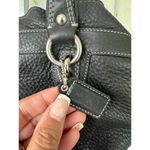 Coach Penelope Black Pebble Leather Leaf Zipper Medium Satchel Tote Bag Purse Photo 3