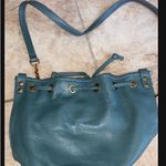 Vintage HOBO SMALL BUCKET CROSSBODY PURSE Dark Green Genuine Leather Photo 3