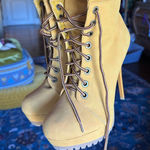 Lace Up Mustard Pumps Yellow Size 9 Photo 0