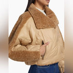 LAMARQUE Sharon Mix Media Down Puffer Jacket in Caramel/ Large Tan Photo 2