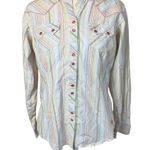 Ariat  Womens Maureen Pearl Snap Stripe Western Shirt White Multi Small Ranch Photo 1