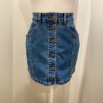 Almost Famous LIKE NEW High Rise Blue Denim Button-Up Above Knee Mini Skirt - 5 Photo 11