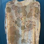 Floral Sheer Kimono Tan Size M Photo 4