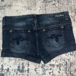 Guess Jeans Shortie Shorts Womens 31 Blue Faded Low Rise Stretch Embroidered Y2K Photo 4