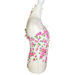 Betsey Johnson Love Always One Piece Bandeau Swimsuit Pink Floral Heart Sz Large Photo 3