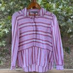 Marc New York  Women's Pink Striped 100% Linen Top Size M Photo 0