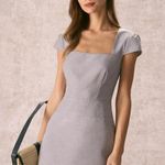 RIHOAS The Grey Square Neck Cap Sleeve Mini Dress M 47 Gray Size M Photo 3