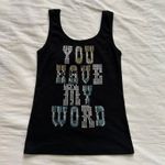 Y2K Cecil Mcbee Black tank top chunky hotfix rhinestone size small 2000s gyaru Photo 2