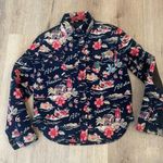 Authier Shirt Jacket Blue Tropical Aloha Hawaii Rare Shacket size 42/US 6 small Photo 1