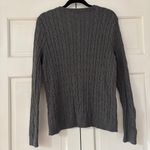 Ralph Lauren Lauren Ralph Lauren Charcoal Gray Cable Knit Sweater Size XL Cotton Logo Button Photo 8
