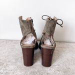 mix no. 6 Green Lace Up Peep Toe Block Heels Size 8.5 Photo 2