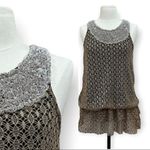 Vintage Crochet Sleeveless Top Small Tan Photo 12