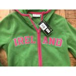 #18 NWT! Women's Green and Pink IRELAND Zip Front Polar Fleece Jacket Size XS Photo 1