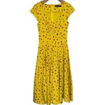 Gowntown Women’s Size M Yellow Red Floral Printed Short Sleeve Fit & Flare Dress Size M Photo 1