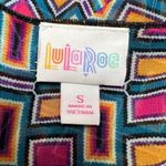 LuLaRoe Womens Kimono Shawl Shrug Wrap Sheer Geo Print Fringe Trimmed Small Photo 5