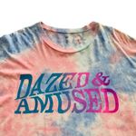 BP Nordstrom Dazed & Amused Pink Blue Tie Dye Oversized Graphic T-Shirt Small Photo 3