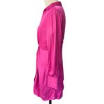 ZARA  Satin Twist Front Long Sleeve Mini Shirt Dress Size Extra Small Photo 4