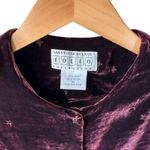 Saks 5th Avenue Vintage Saks Fifth Avenue Purple Burnout Velvet Beaded Jacket Top Size Medium Photo 5