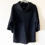 Talbots Black Cashmere Chunky Knit Sweater Size Large Ribbed Dolman Sleeve New! Photo 6