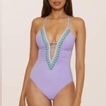 Becca Fiesta Plunge One Piece Swimsuit S Photo 2